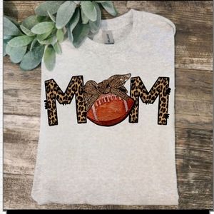 Football mom shirt cheetah print cute popular sport mama